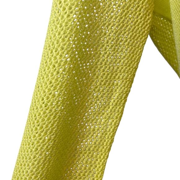 CAbi Women's Neon green Mesh thin Knit Open back pullover Size Med staple top - Picture 8 of 10